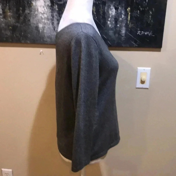 Express Silk Cashmere Blend 3/4 Sleeve V Neck Front and Back Pullover Sweater-L - Picture 4 of 10